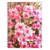Pink Floral Bloom Pattern – Soft Botanical Design ノートブック (正面)