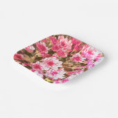Pink Floral Bloom Pattern – Soft Botanical Design ペーパープレート (傾斜あり)