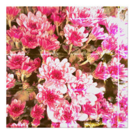 Pink Floral Bloom Pattern – Soft Botanical Design ポスター