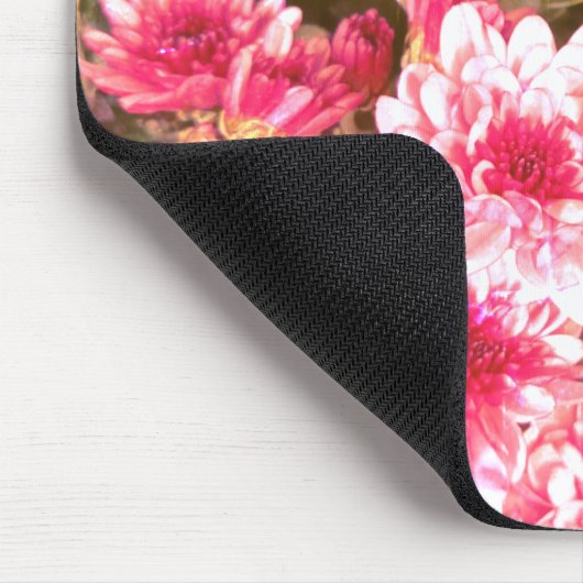 Pink Floral Bloom Pattern – Soft Botanical Design マウスパッド (コーナー)