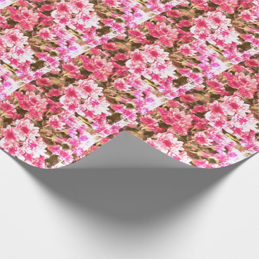 Pink Floral Bloom Pattern – Soft Botanical Design ラッピングペーパー (角)
