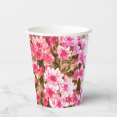 Pink Floral Bloom Pattern – Soft Botanical Design 紙コップ (裏面)