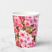 Pink Floral Bloom Pattern – Soft Botanical Design 紙コップ (正面)