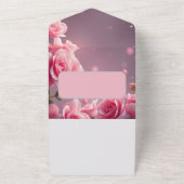 Pink Floral Blush All in One Wedding Invite オールインワン招待状 (外側)