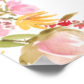 Pink Floral Bold Hand-Painted Graduation Welcome ポスター (角)