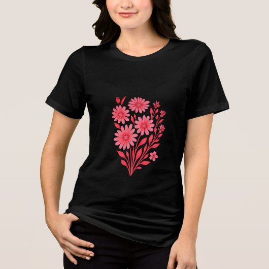 Pink Floral Bouquet T-Shirt トライブレンドＴシャツ (正面)