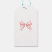 Pink Floral Bow Baby Girl Shower Thank You ギフトタグ (裏面)