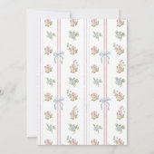 Pink Floral Bow Elegant Christian Girl Baptism 招待状 (裏面)