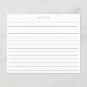 Pink Floral Bridal Shower Double Sided Recipe Card (裏面)