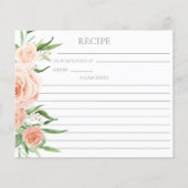 Pink Floral Bridal Shower Double Sided Recipe Card (正面)