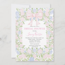 Pink  Floral Bridal Shower Invitation 招待状
