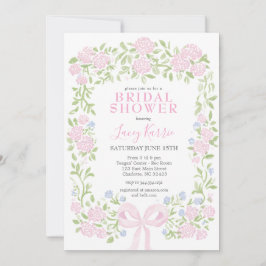Pink  Floral Bridal Shower Invitation 招待状