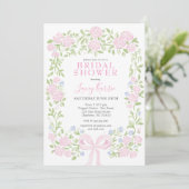 Pink  Floral Bridal Shower Invitation 招待状 (スタンド正面)