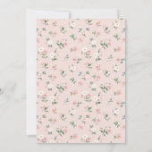 Pink Floral Bunny 1st Birthday 招待状 (裏面)