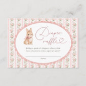 Pink Floral Bunny Diaper Raffle エンクロージャーカード (正面)
