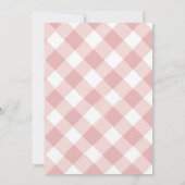 Pink Floral Bunny Pink Bow Baby Shower Invitation 招待状 (裏面)