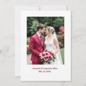 Pink Floral Burgundy Thank You Cards サンキューカード (裏面)