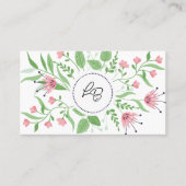 Pink Floral Business Card 名刺 (正面)