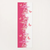 Pink Floral Butterfly ヨガマット (裏面)