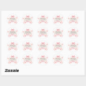 Pink Floral Butterfly Birthday | Personalized ラウンドシール (シート)