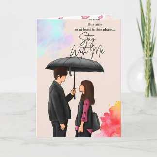 Pink Floral Butterfly Folded Greeting Card – Blank カード