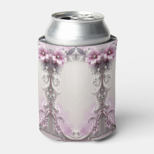 Pink Floral Can Cooler 缶クーラー (缶正面)