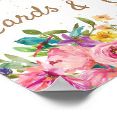 Pink Floral Cards Gifts Baby Shower ポスター (角)