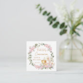 Pink Floral Chalice Candle First Holy Communion  エンクロージャーカード (スタンド正面)