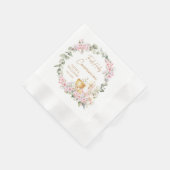 Pink Floral Chalice First Holy Communion  縁ありカクテルナプキン (角)