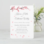 Pink Floral Cherry Blossom Wedding Invitation 招待状 (スタンド正面)