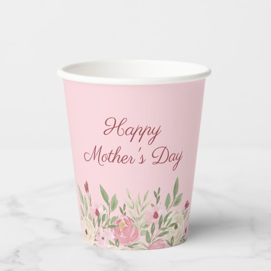 Pink Floral Church Mother's Day 紙コップ (正面)