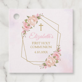 Pink Floral Communion フェイバータグ