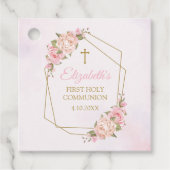 Pink Floral Communion フェイバータグ (正面)