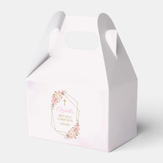 Pink Floral Communion フェイバーボックス