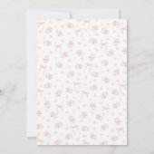 Pink Floral Coquette Bow Bunny Baby Shower 招待状 (裏面)