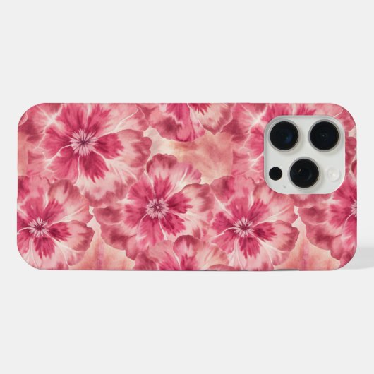Pink Floral Coquette iPhoneケース (裏面横)