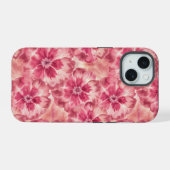 Pink Floral Coquette iPhone 15ケース (裏面横)