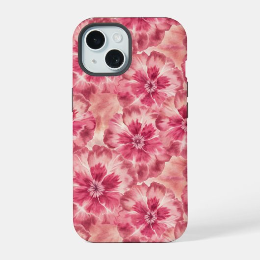 Pink Floral Coquette iPhone 15ケース (裏面)