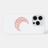 Pink Floral Crescent Moon – Boho Minimalist Moon  iPhoneケース (裏面横)