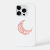 Pink Floral Crescent Moon – Boho Minimalist Moon  iPhoneケース (裏面)