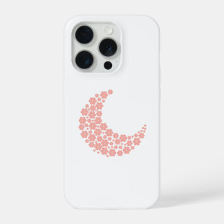 Pink Floral Crescent Moon – Boho Minimalist Moon  iPhone 15 Proケース