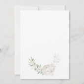 Pink Floral Cross Eucalyptus Leaves Baptism 招待状 (裏面)