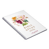 Pink Floral Cross Personalized Bible Study ノートブック (右側)