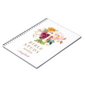 Pink Floral Cross Personalized Bible Study ノートブック (左側)