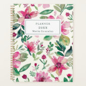 Pink Floral Custom 2026 Weekly Planner プランナー手帳 (正面)