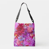 Pink Floral Dahlia Tote クロスボディバッグ (裏面)
