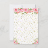 Pink Floral Dark Skin Princess Sweet Sixteen 出欠カード (裏面)
