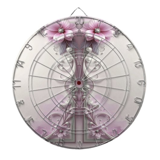 Pink Floral Dartboard ダーツボード (正面)
