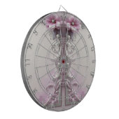 Pink Floral Dartboard ダーツボード (正面左)
