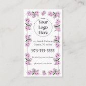 Pink Floral Doula Services QR code your logo 名刺 (裏面)